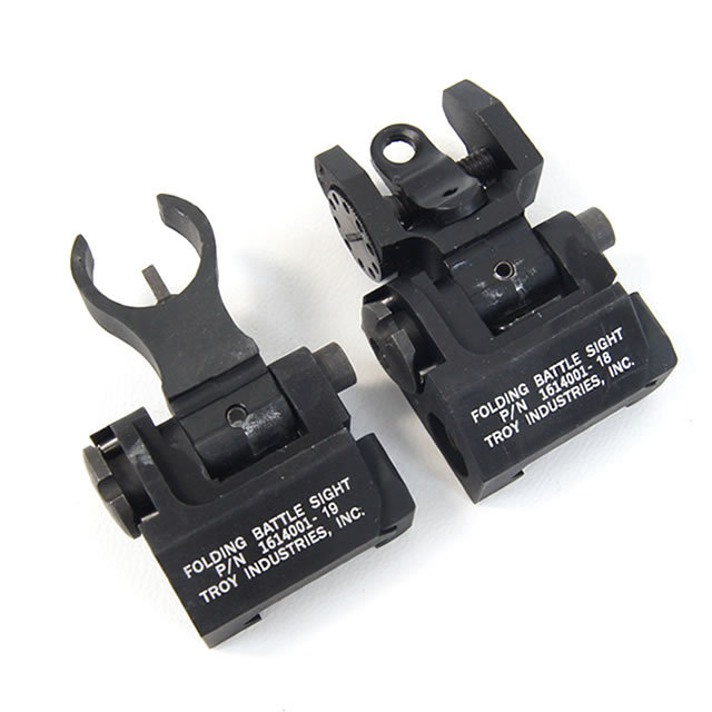 Troy Front and Rear Folding Battle sight HK Style Black